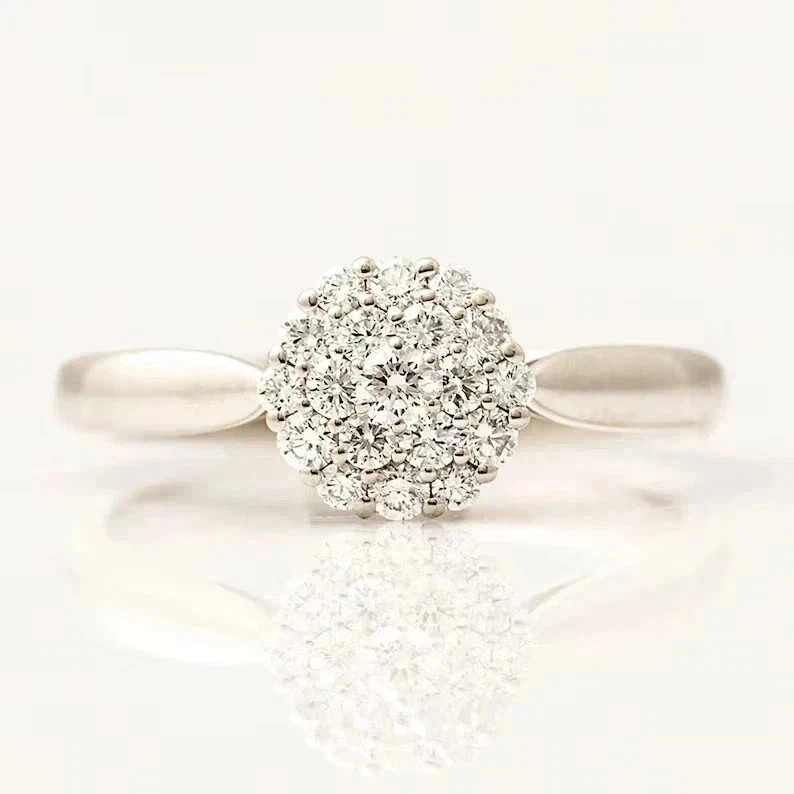 14K White Gold Plated Women’s Wedding Ring 1.50Ct Round Cut Real Moissanite