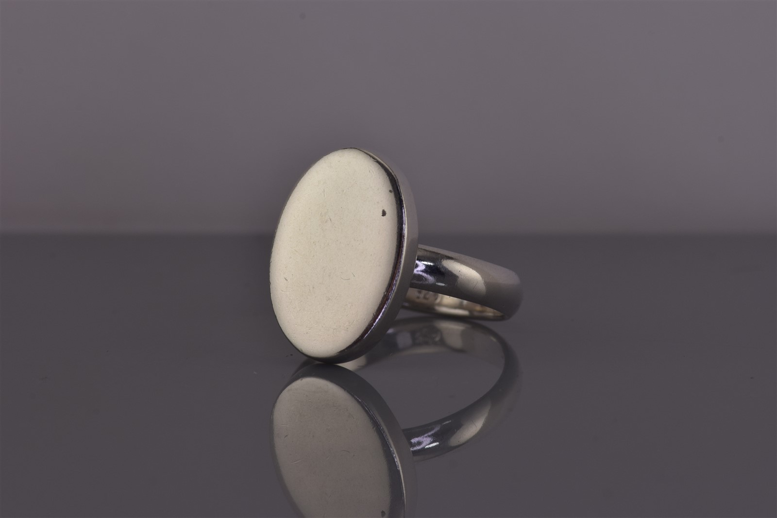 Sterling Silver 20mm Oval Polished Engravable Solid Band Ring 9g 925 Sz: 10