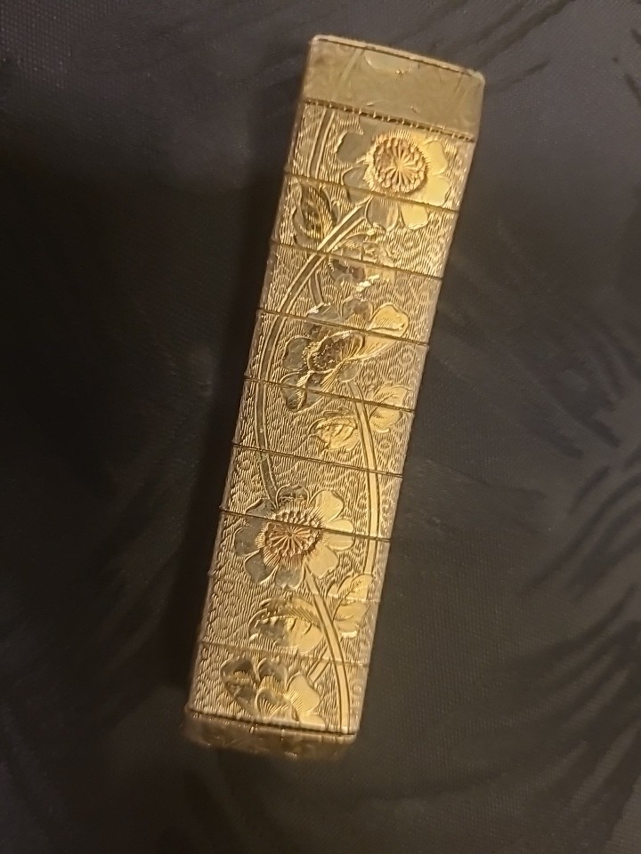Vtg 1976 Sarah Coventry MURAL Gold Tone Floral Etched Mesh Panel Bracelet Signed