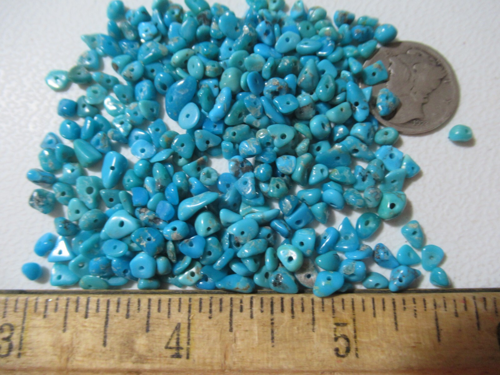 SLEEPING BEAUTY TURQUOISE DRILLED NUGGETS 1/2 OZ 3mm X 2mm to 7mm X 4mm #547