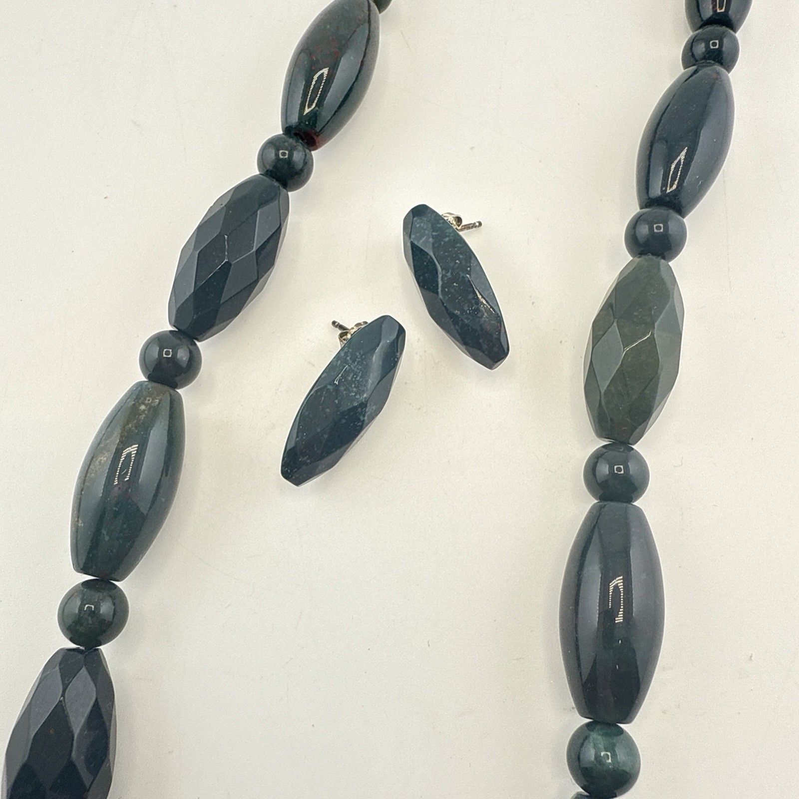 Jay King Necklace Earrings Set Lot Teal Green Blue Beaded Sterling Silver DTR