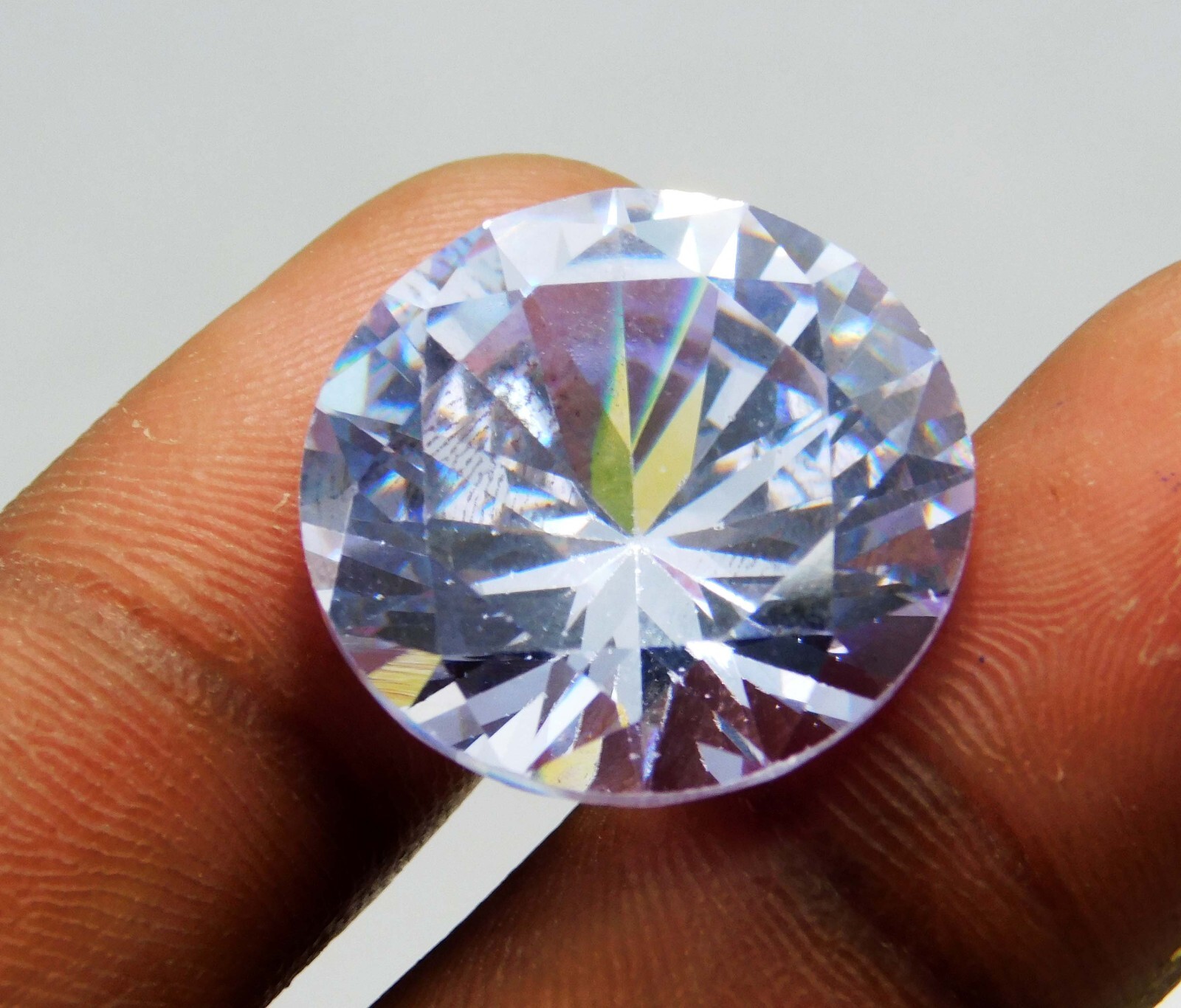 Natural 34.05 Ct Cambodian White Zircon Round Cut Loose Gemstone