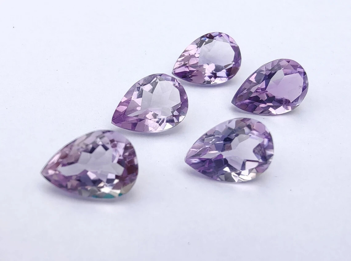 Top Quality Natural Amethyst Pear Shape Faceted Gemstone 3x5mm-18x25mm