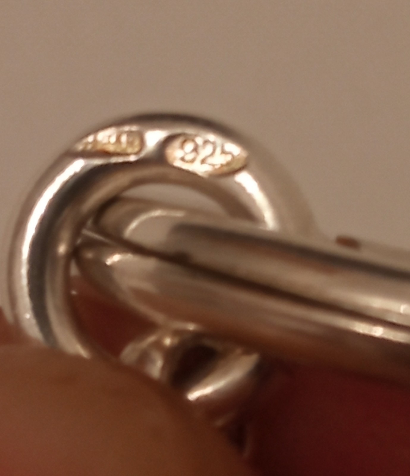 B9 Vintage 925 Sterling Silver Keychain, Horseshoe Shaped, Hollow