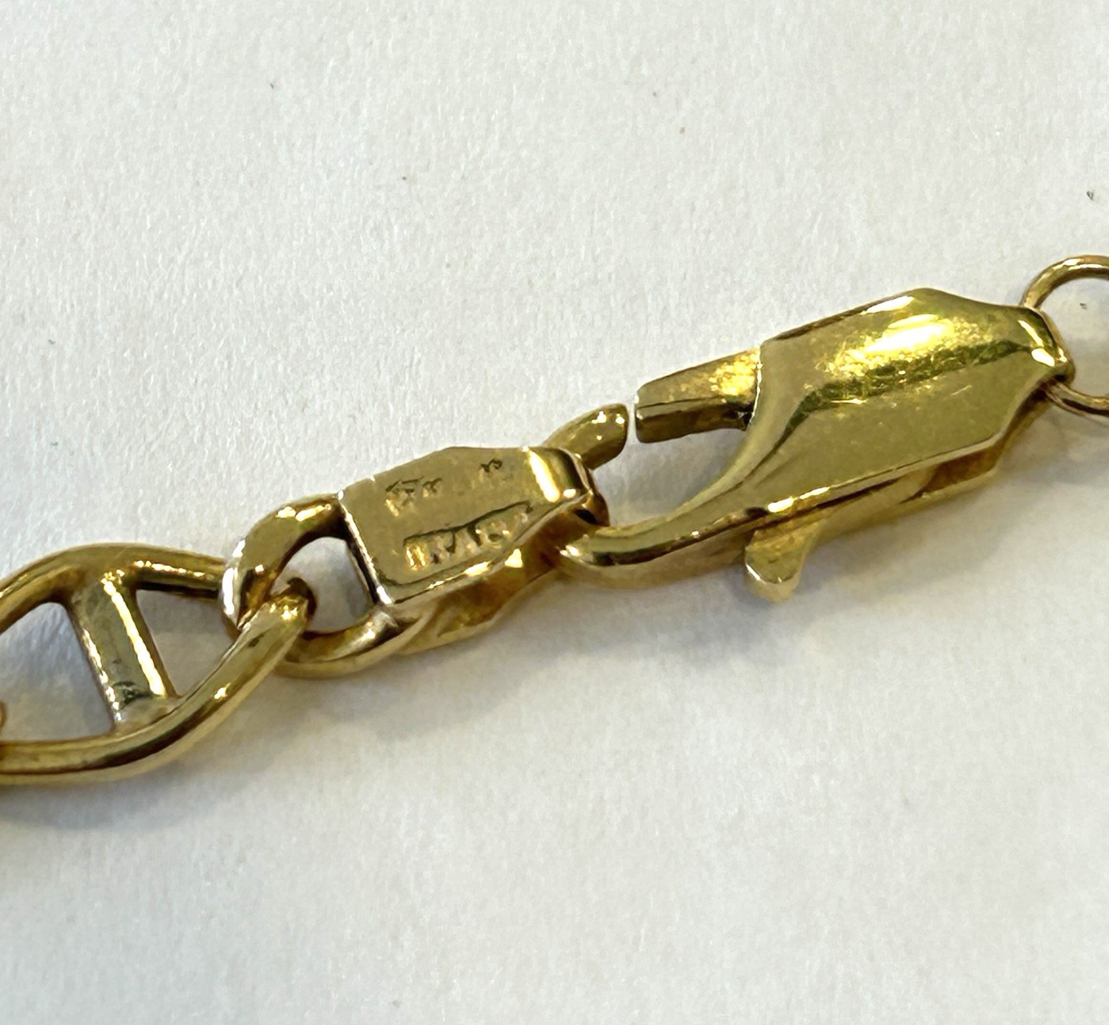 18k 750 Italy Solid Mariner Link 24″ Chain ~ 15.4 Grams ~ 5.4mm