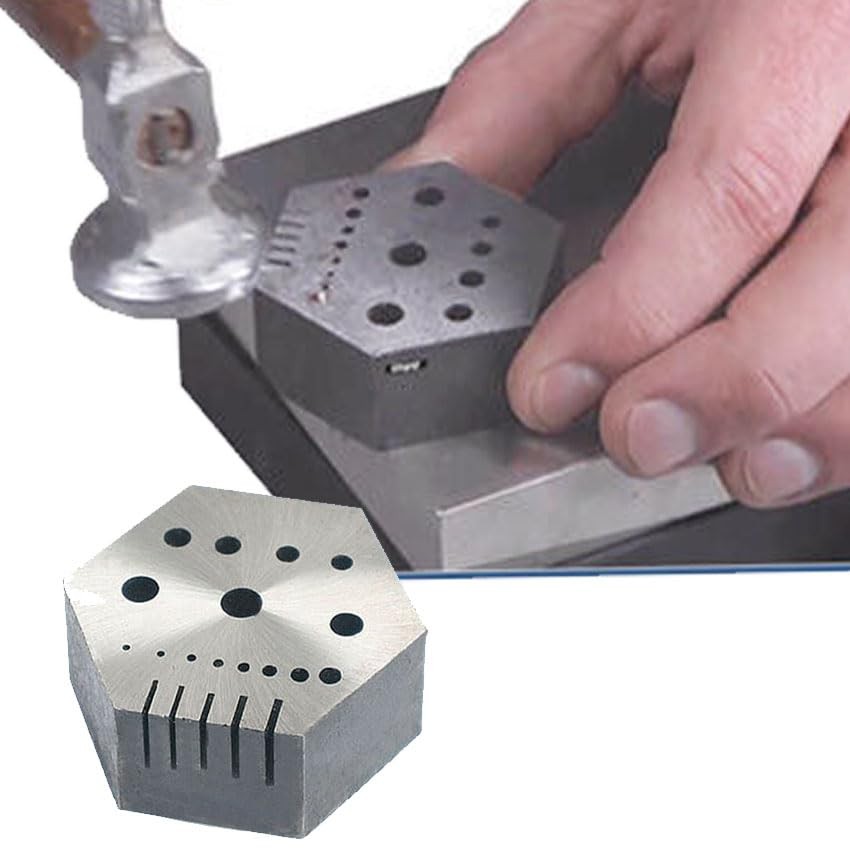 Hexagonal Steel Riveting Anvil Block 7/8″ Thick Multi-Functional Bench Hex Steel
