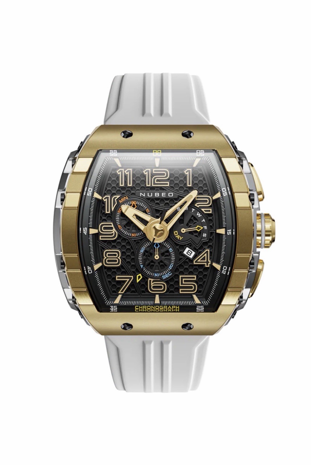 Nubeo Magellan Men’s Chronograph Watch Retrograde, White Gold, NB-6088-06