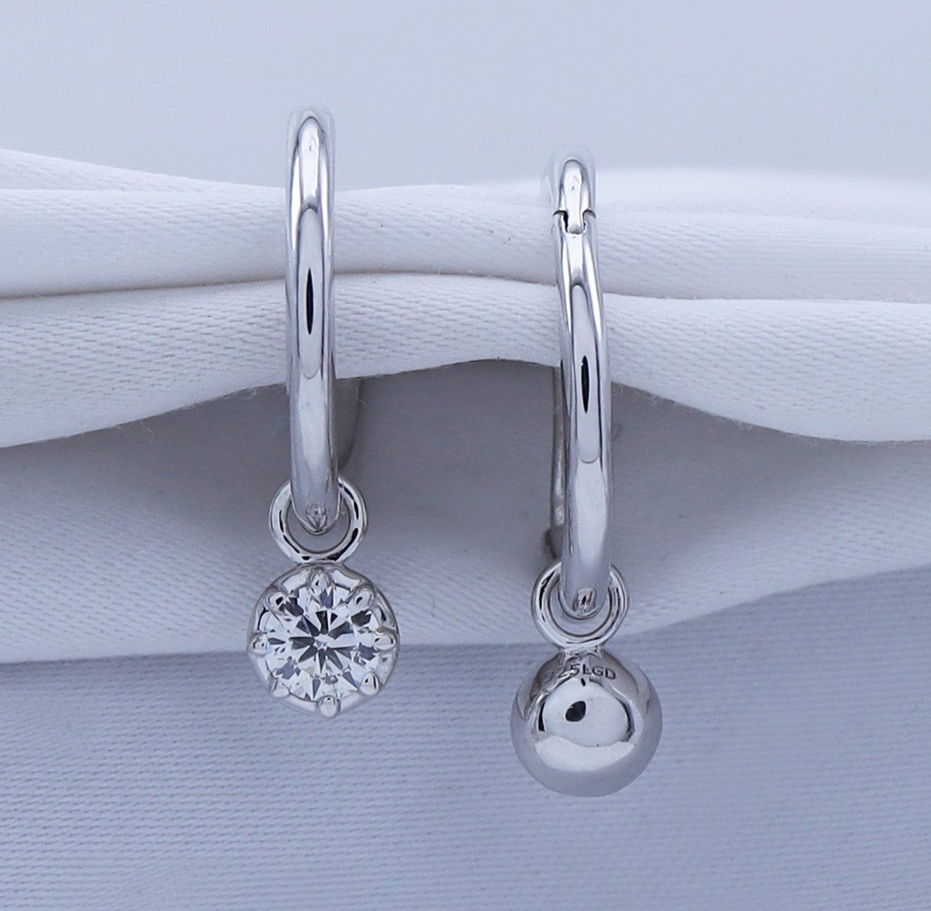3/7 Ct Lab Grown Diamond Drop Dangle Hoop Earrings 925 Sterling Silver