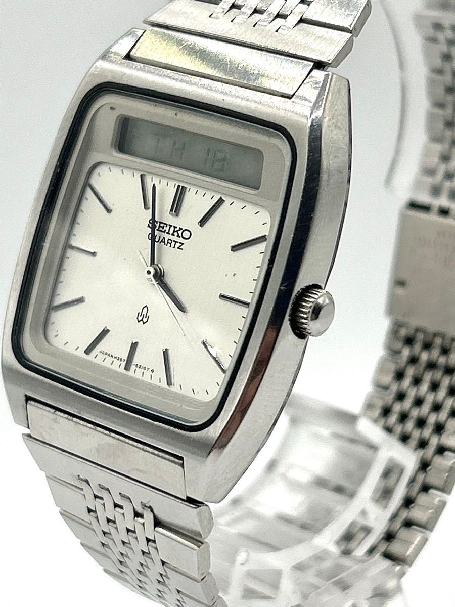 Seiko H357-5130 Ana-Digi Square Hybrid Quartz Men’s Watch Working From Japan