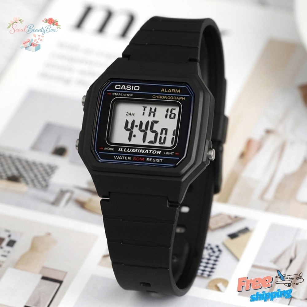 Casio W-217H-1AVDF Digital Watch 50M WR LED Alarm Stopwatch Unisex