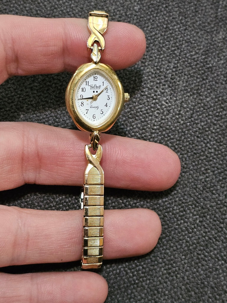 Paul Maret Women’s GOLD TONE Watch WHITE Dial. 1 JEWEL Swiss Made. 561.101
