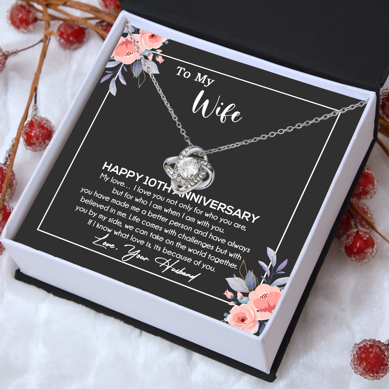 10th Anniversary Gift For Wife Necklace, 10 Year Anniversary, 10th Wedding Gift