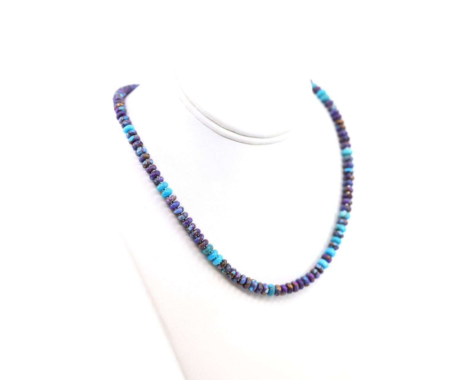 Mojave Purple & Kingman Blue Turquoise Necklace with Sterling Silver Accents