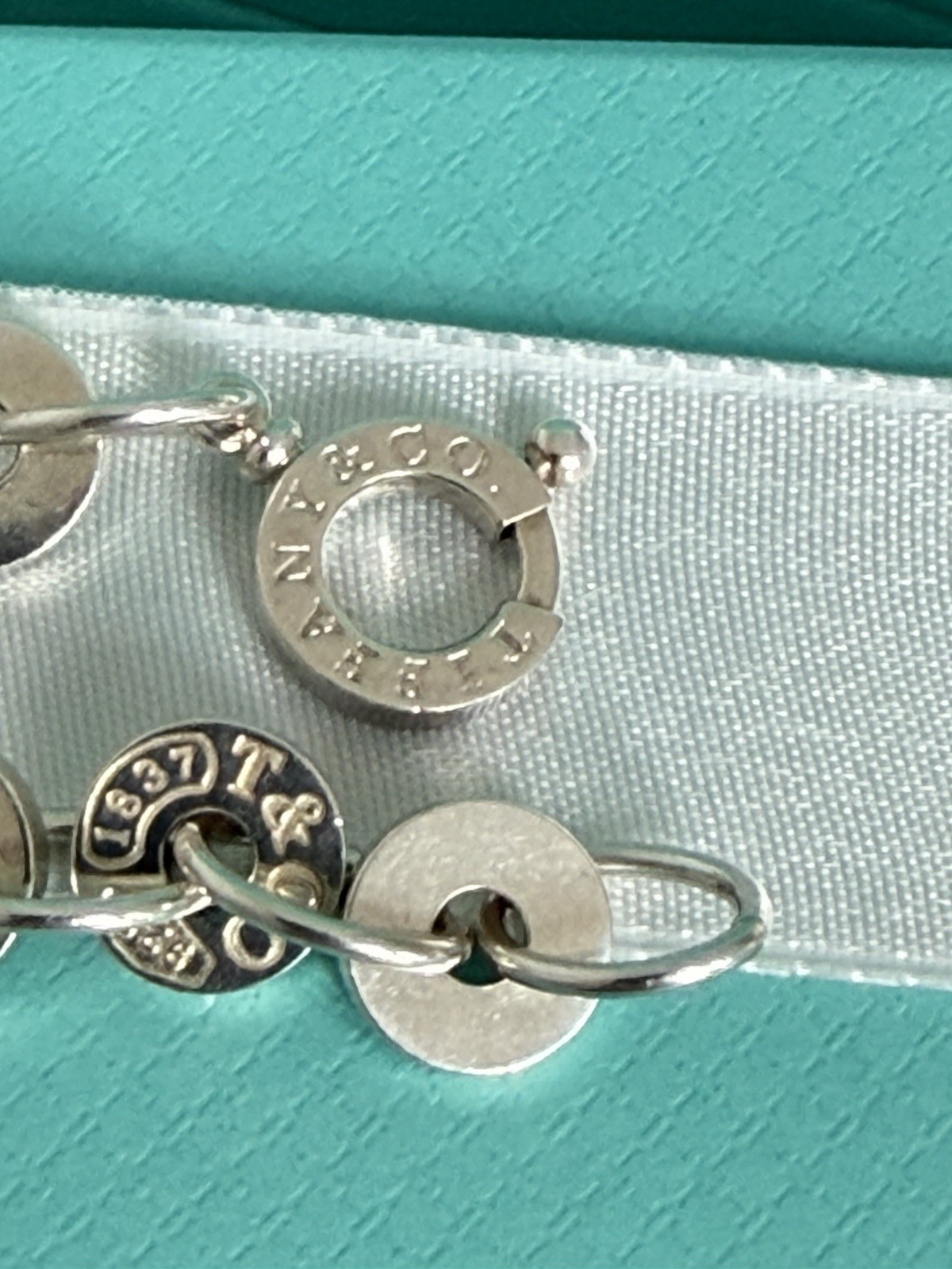 Tiffany & Co. 1837 Sterling Silver Circle Link Bracelet Medium 7.25”