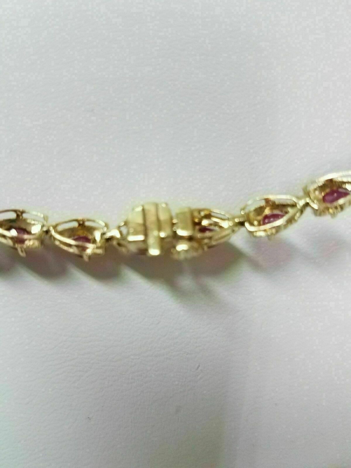 20.00CT Pear Cut Ruby & Diamond Fancy Collar Necklace 14kt Yellow Gold Over