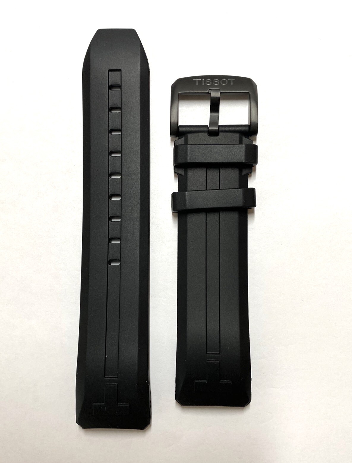 Original Tissot T-Touch CONNECT Solar T121420A Black Rubber Watch Band Strap