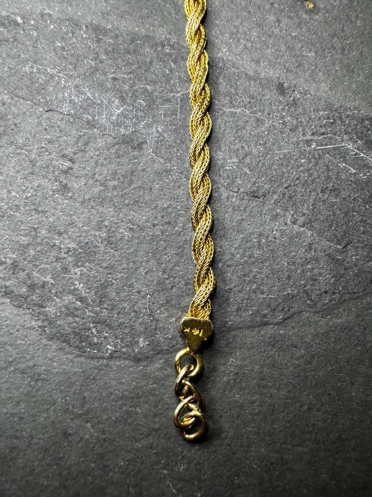 14k Solid Yellow Gold Braided Foxtail Wheat Necklace Pendant Chain 16” 4mm