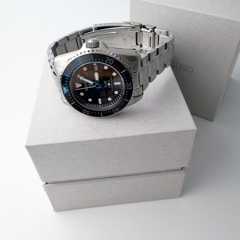 Seiko Prospex Sea Solar Power Men Black Dial Stainless Steel SNE575 Watch 38.5mm