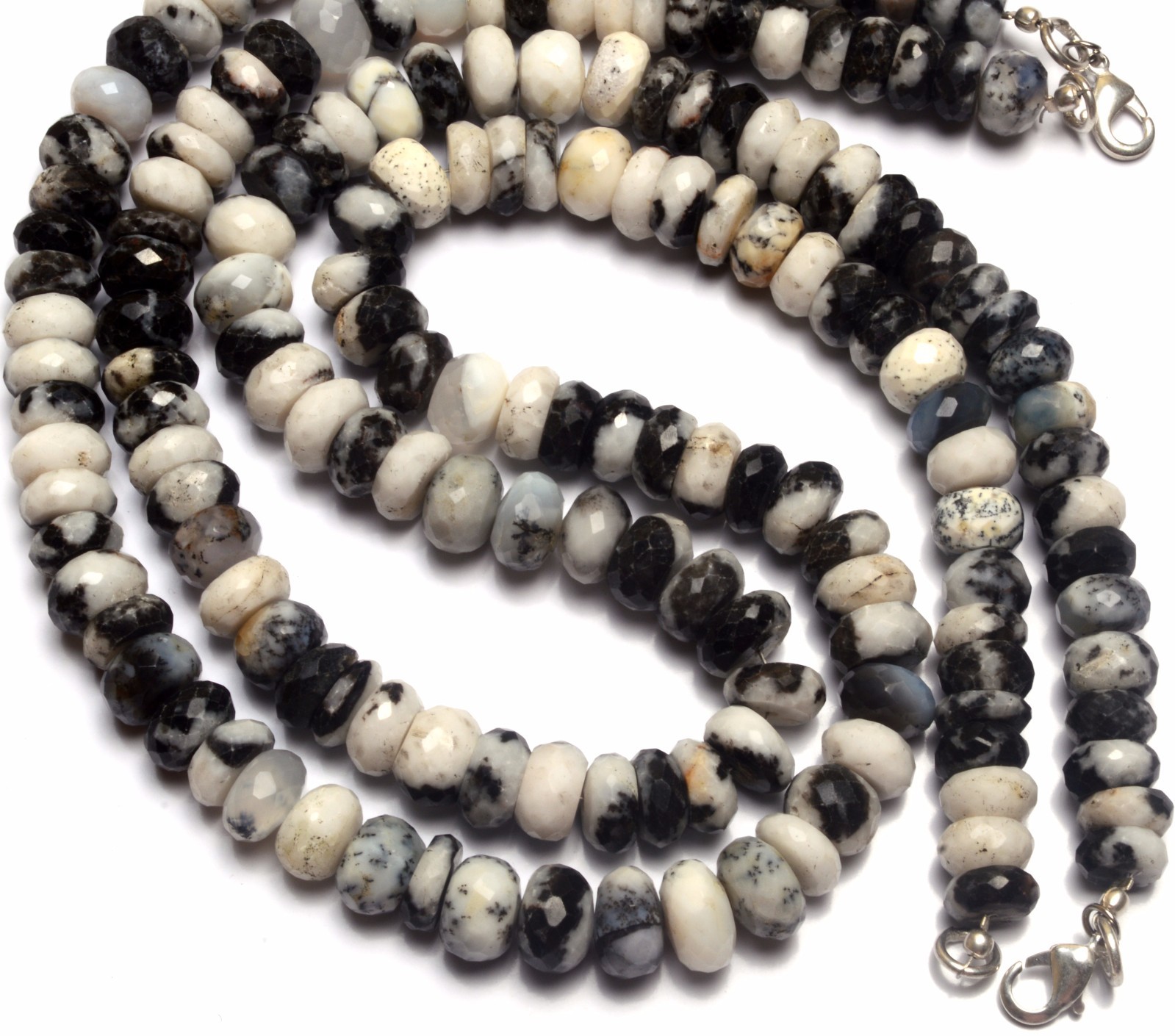 Natural Rare Gem Dendritic Agate Faceted 10MM Approx Rondelle Beads Necklace 16″