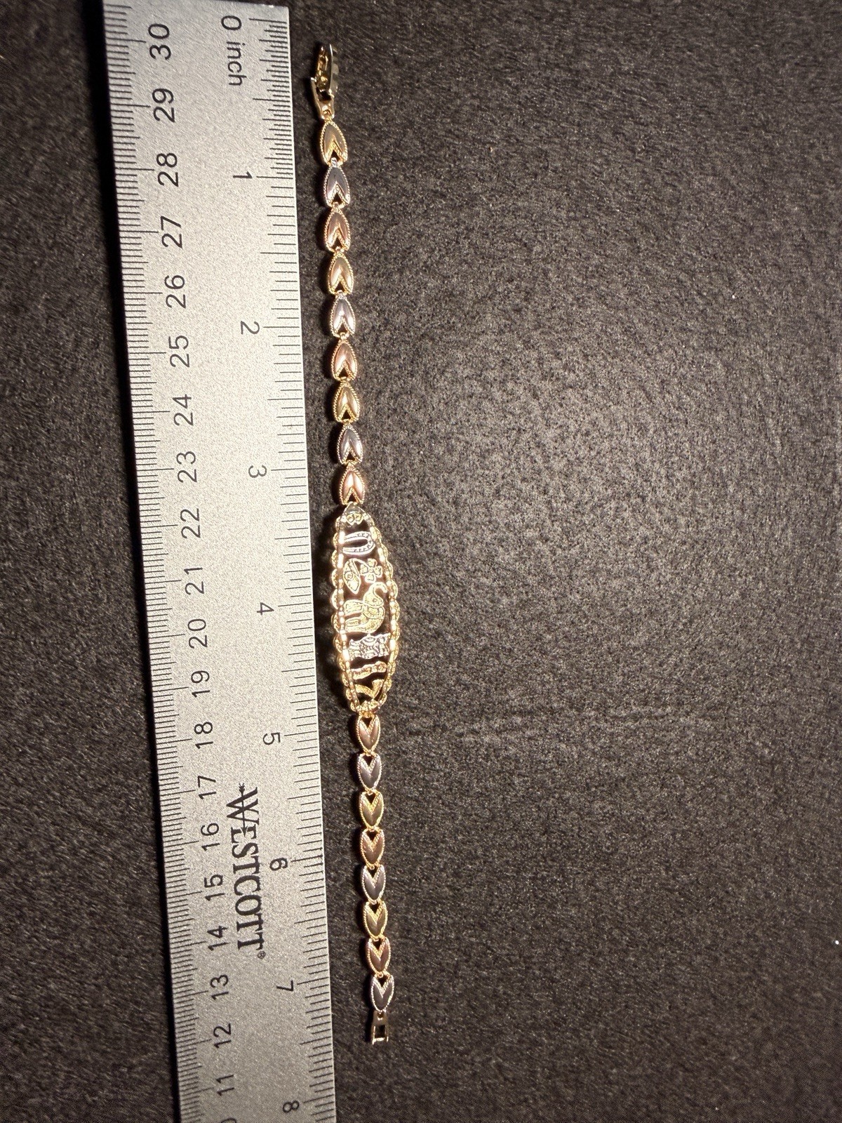 XP 14k White,Pink Yellow Gold Plated Woman’s Bracelet High Quality 7.5 Inch Long