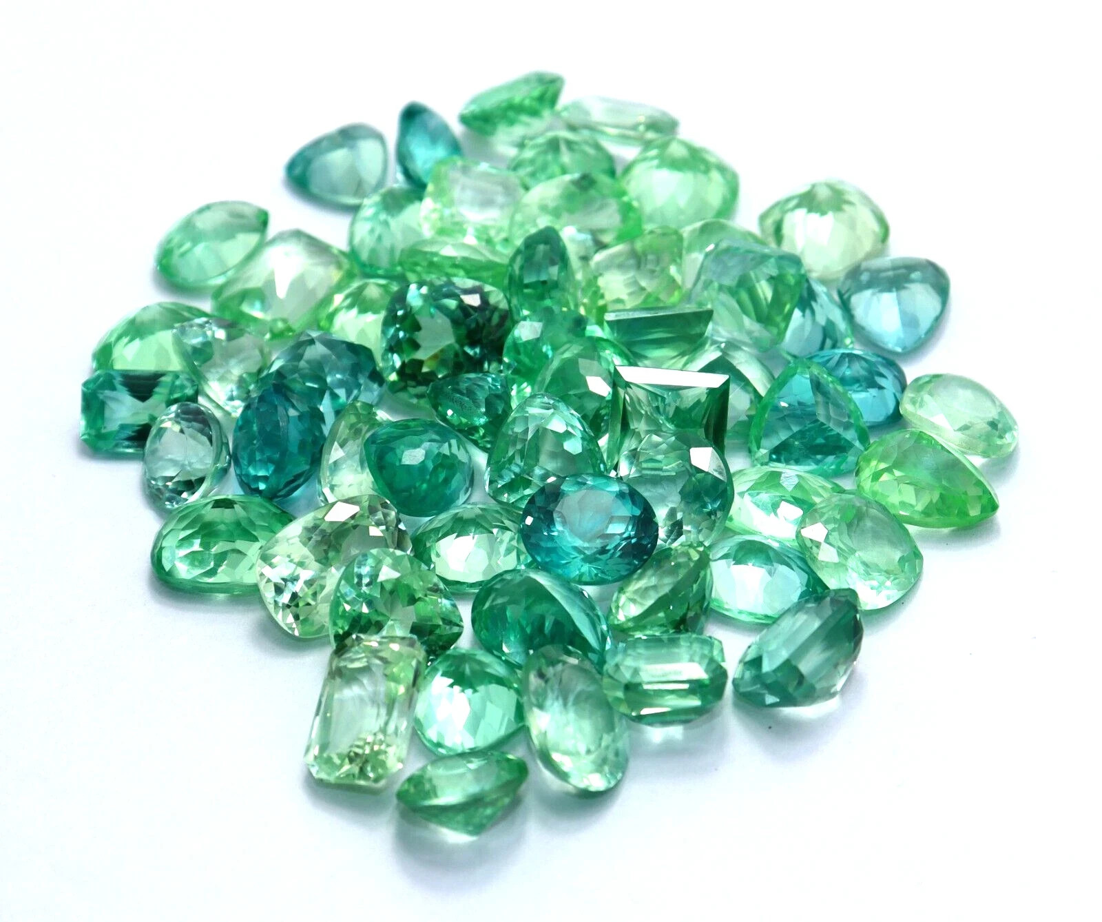 50 Ct Certified Natural Blue Green Parti Sapphire Mix Cut Loose Gemstone Lot