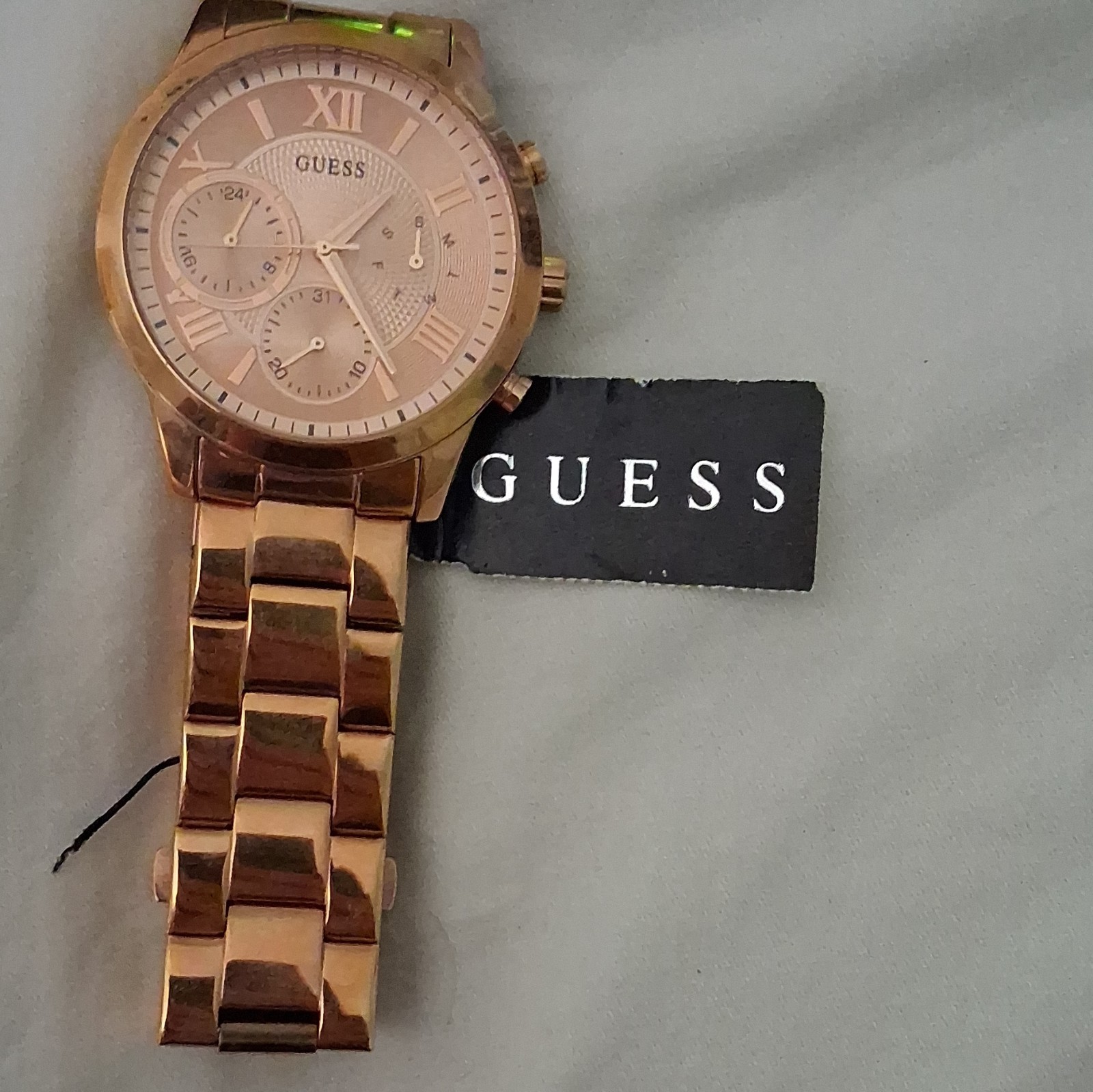GUESS Women’s Rose Gold Tone Analog Quartz Multi-Dial Bracelet Watch