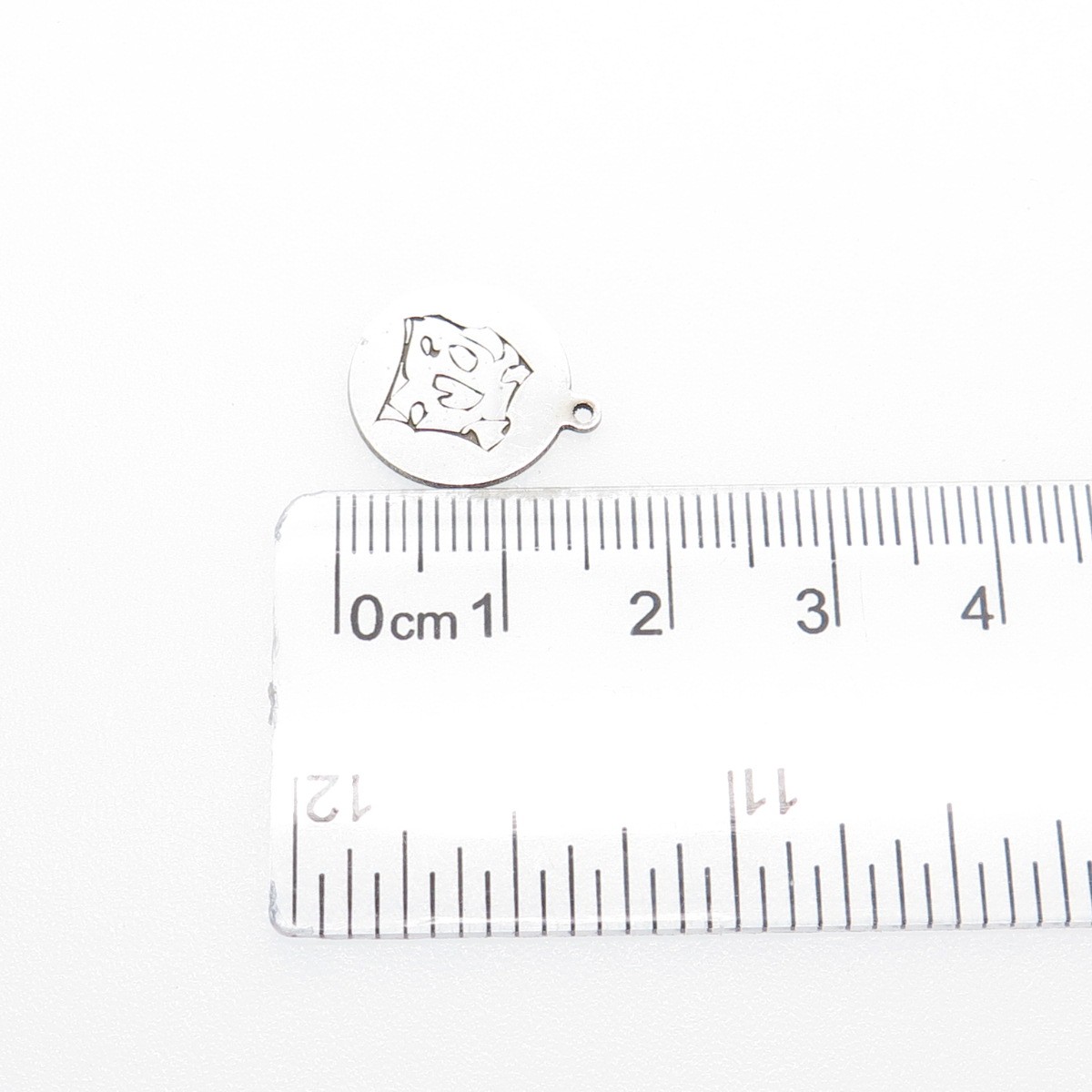 TWO IN TOWN 925 Sterling Silver Engraved Dog Round Tag Minimalist Charm Pendant