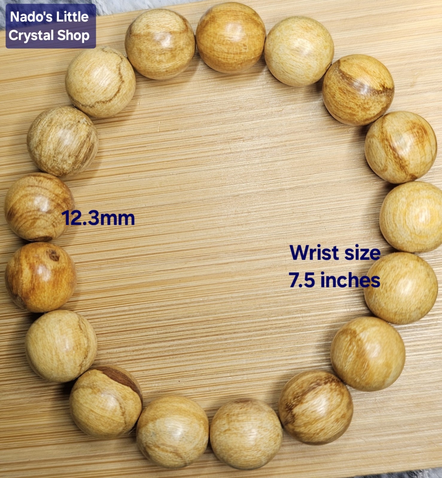 Natural Palo Santo Wood Bracelet 12.3mm