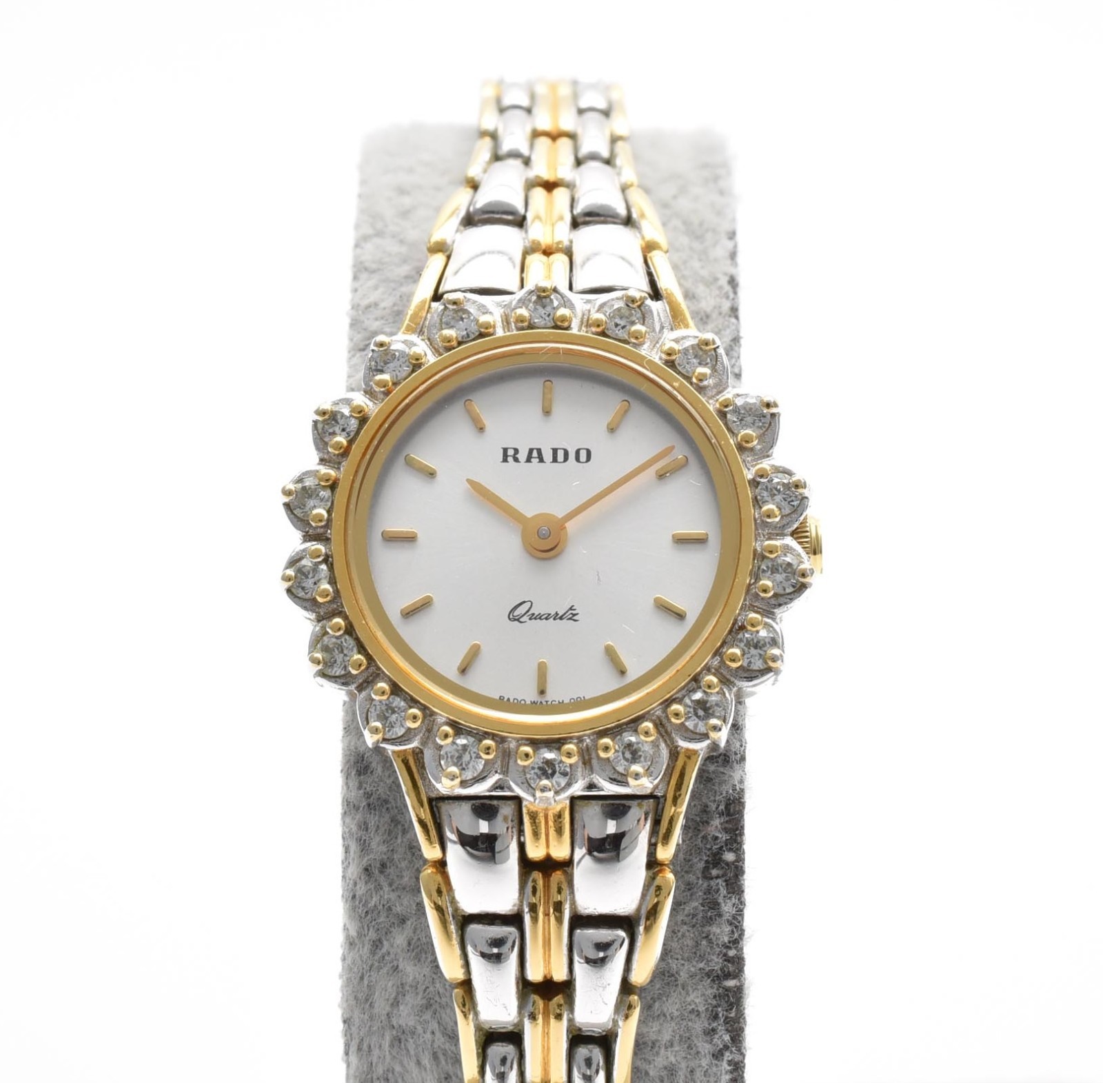 Vintage [Box] RADO 133.9700.2 Gold Diamond Bezel Quartz 22mm Women’s Watch JAPAN