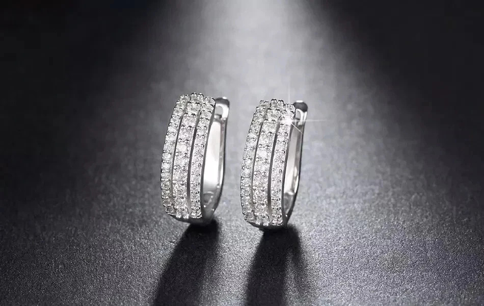 Engagement Men’s Hoop Earrings Round Cut Simulated Diamond 925 Starling Silver