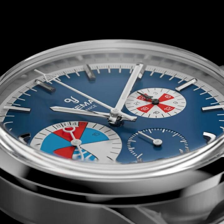 Yema Yachtingrough Mecha-Quartz Chronograph YMHF1583-GM Blue Dial Men`s Watch