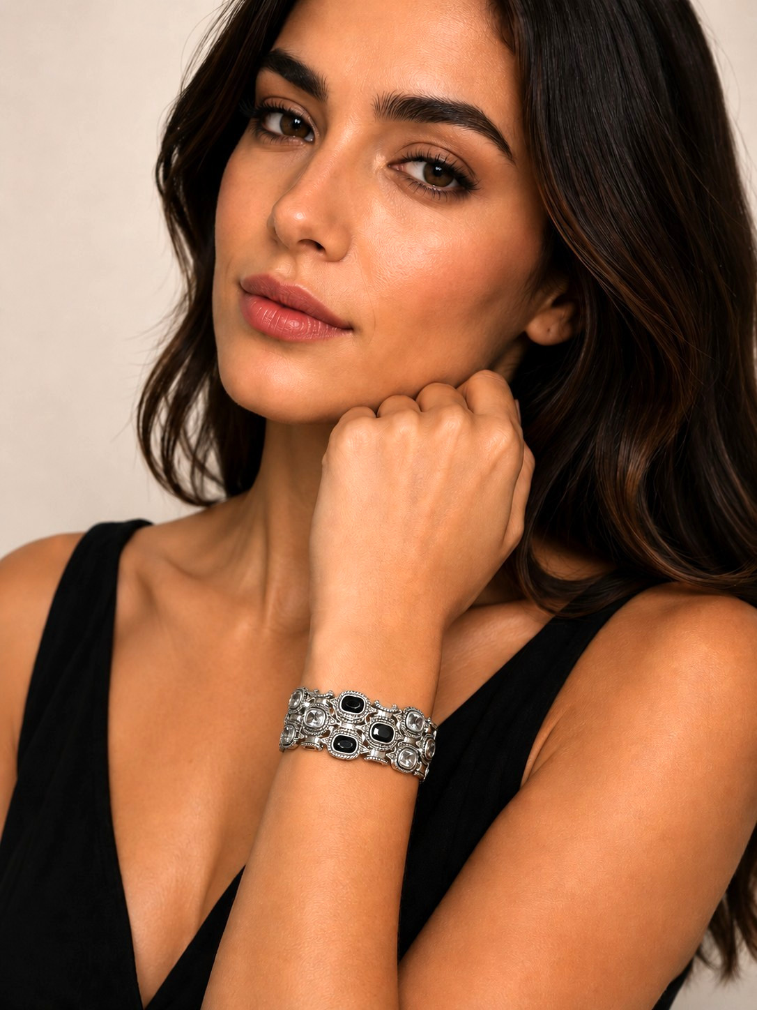 CZ Spinel Tennis Gemstone Luxury Ornate Bracelet Bangle Jewelry Accessory