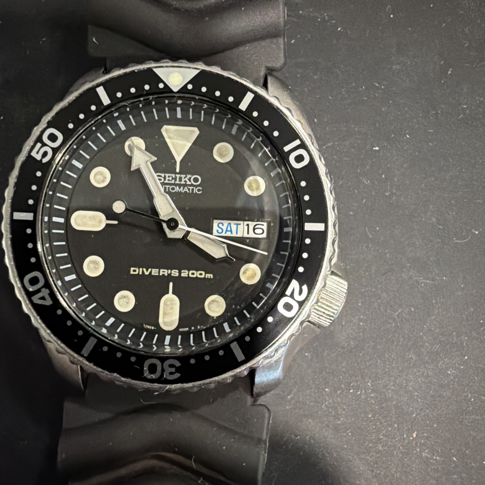 Seiko Diver Mens Watch SKX007 Black Dial 7S26-0020 Patina dial