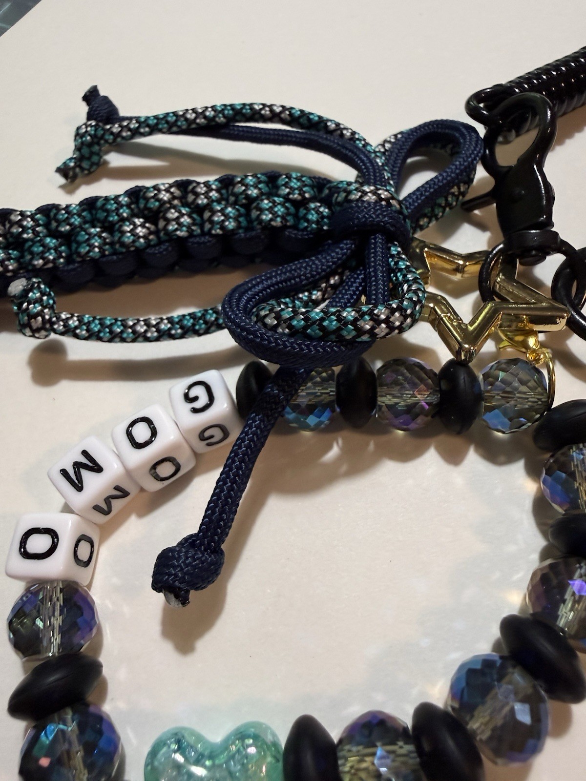 GOMO Beaded Braided Multi-use Charm Strap, Turquoise/Blue Star by Janay Charles