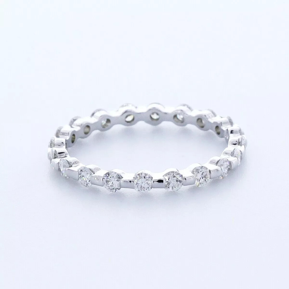 Eternity Wedding Ring 14K Gold Classic 1.50 Carat Round Lab-Grown Diamond D VVS1