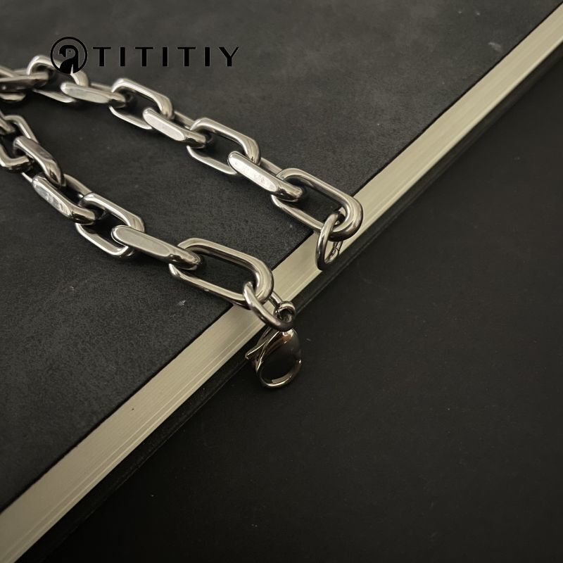 New 8mm Pure Titanium Chain Bracelet Men’s Women Bracelet Anti Allergy 8.3 Inch