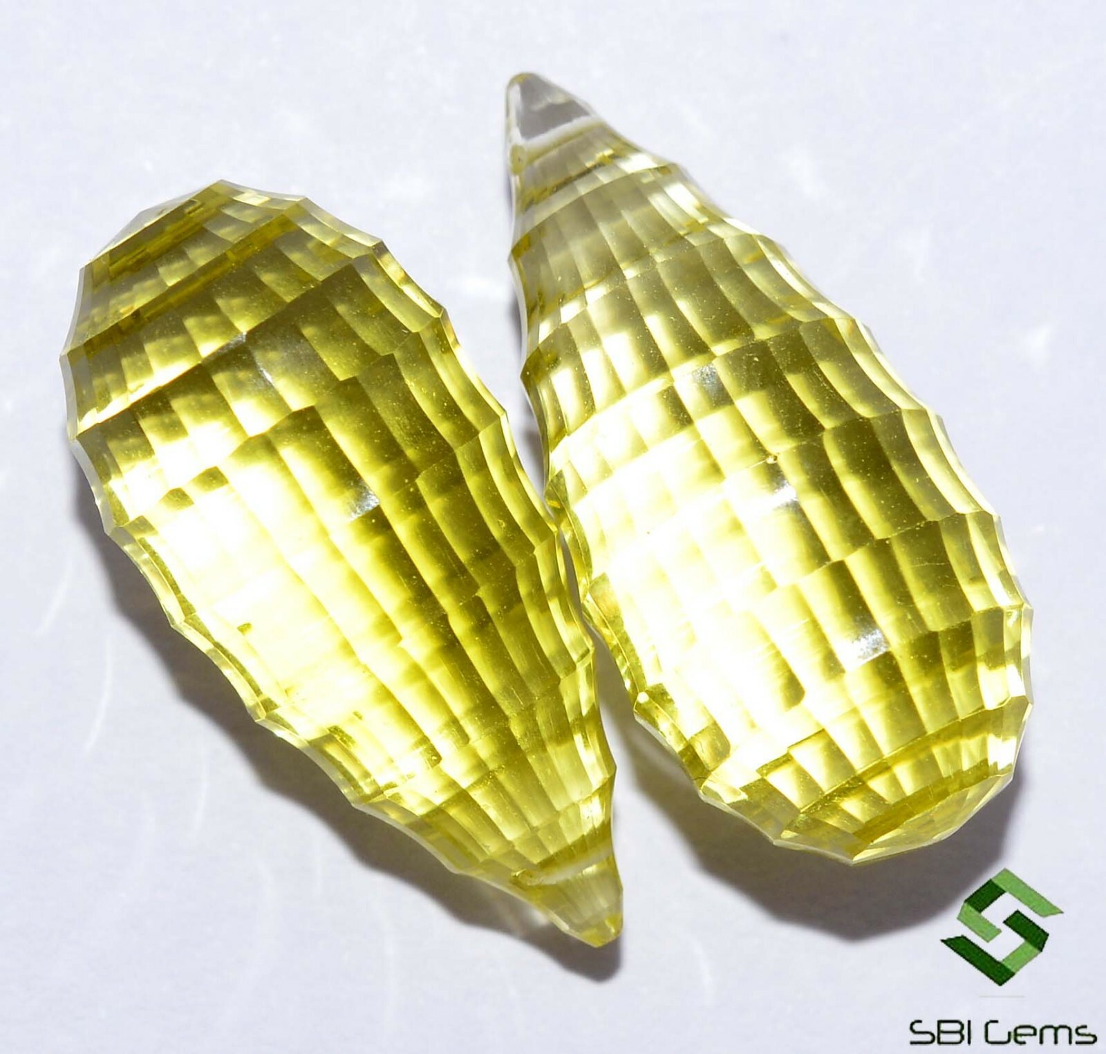 24×12 mm Natural Lemon Quartz Cut Fancy Tear Drops Pair 37.31 Cts Loose Gems