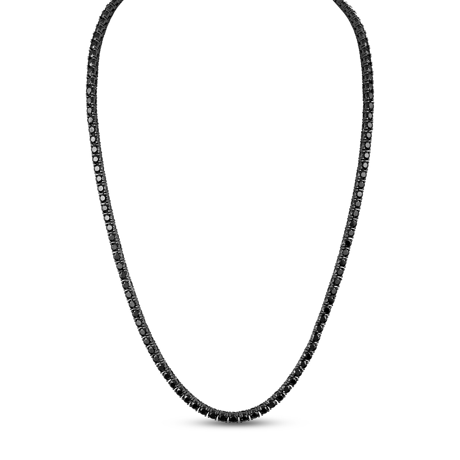 ANTI TARNISH 925 Sterling Silver Black Finish 3mm 1 Row CZ Tennis Chain 24 inch