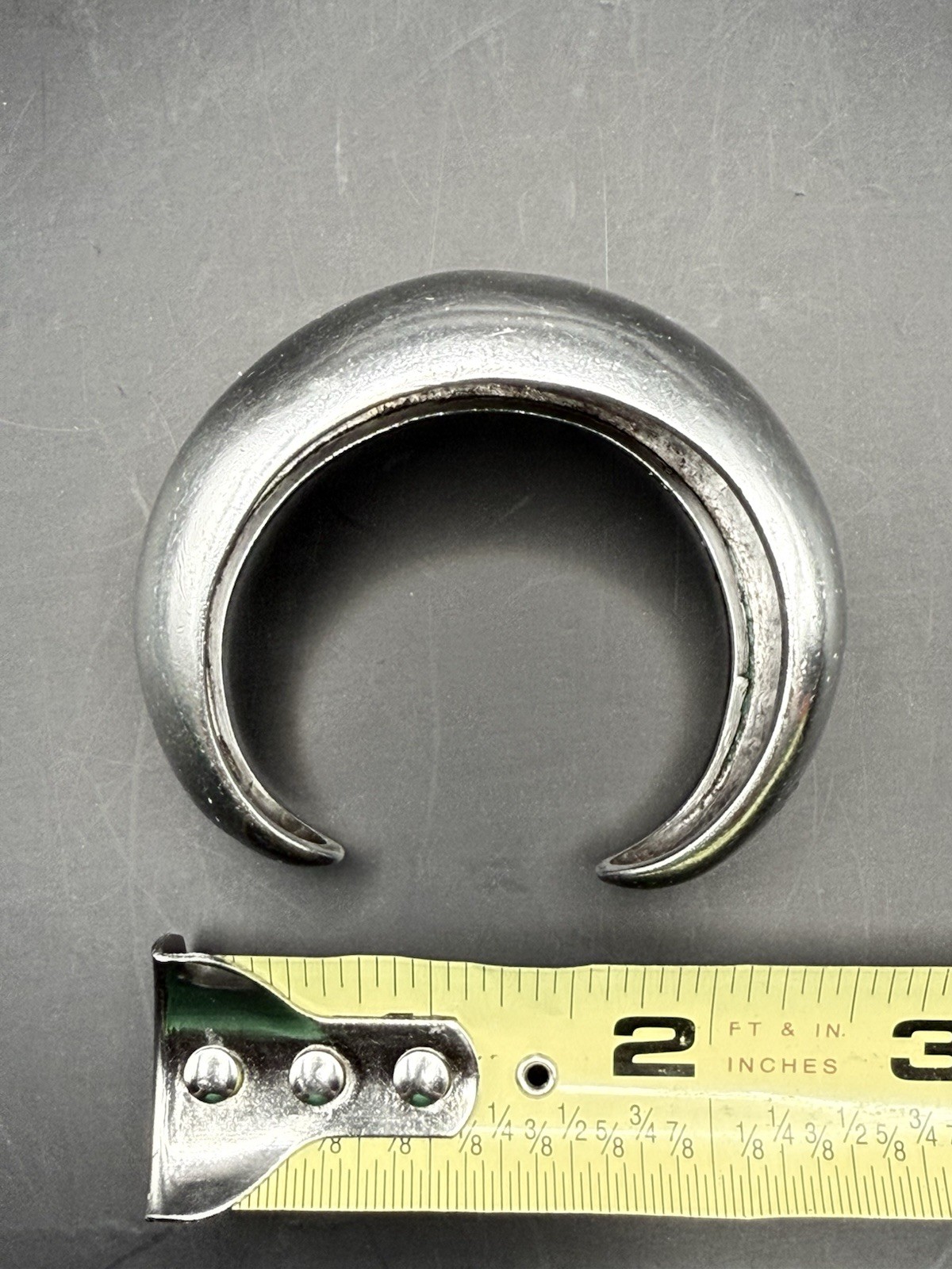 Rare Antonio Pineda Taxco 970 Silver Heavy Domed Cuff 54g Signed MCM Masterwork