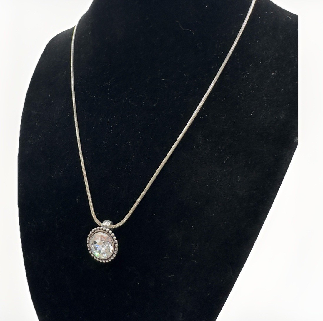 Brighton Twinkle Grande Silver Crystal Pendant Necklace Adjust 16″ – 18″