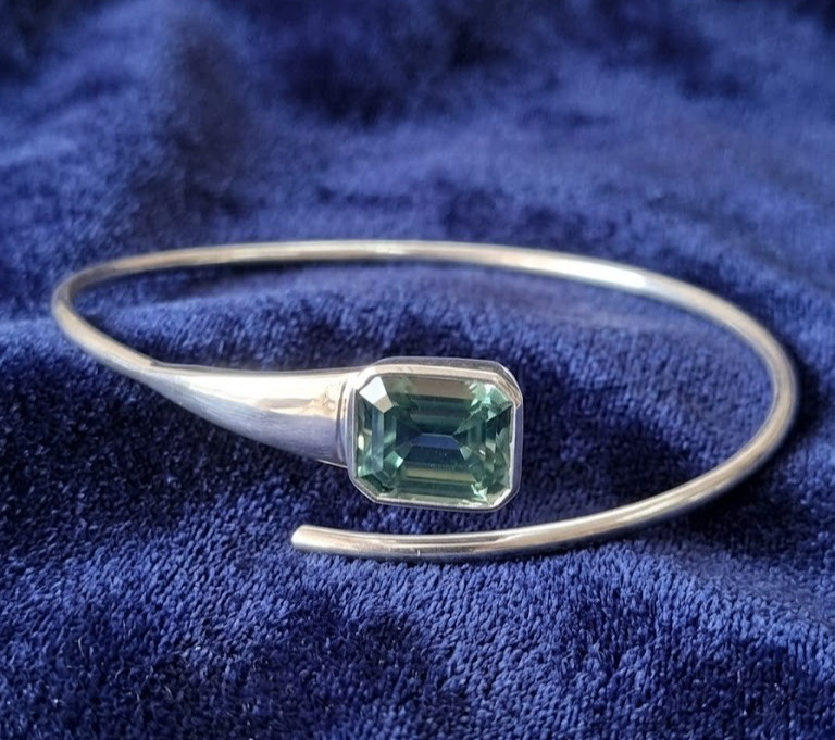 5 Ct Certified Blue Diamonds Bangle Bracelet-Great Shine, FREE Tariffs & Studs.