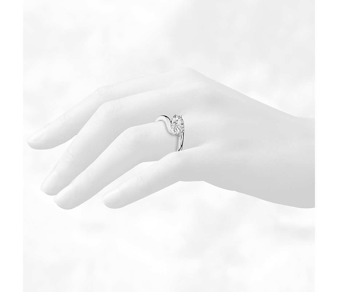 2 Carat Forever Us Two Stone Engagement CZ Solitaire Ring Sterling Silver