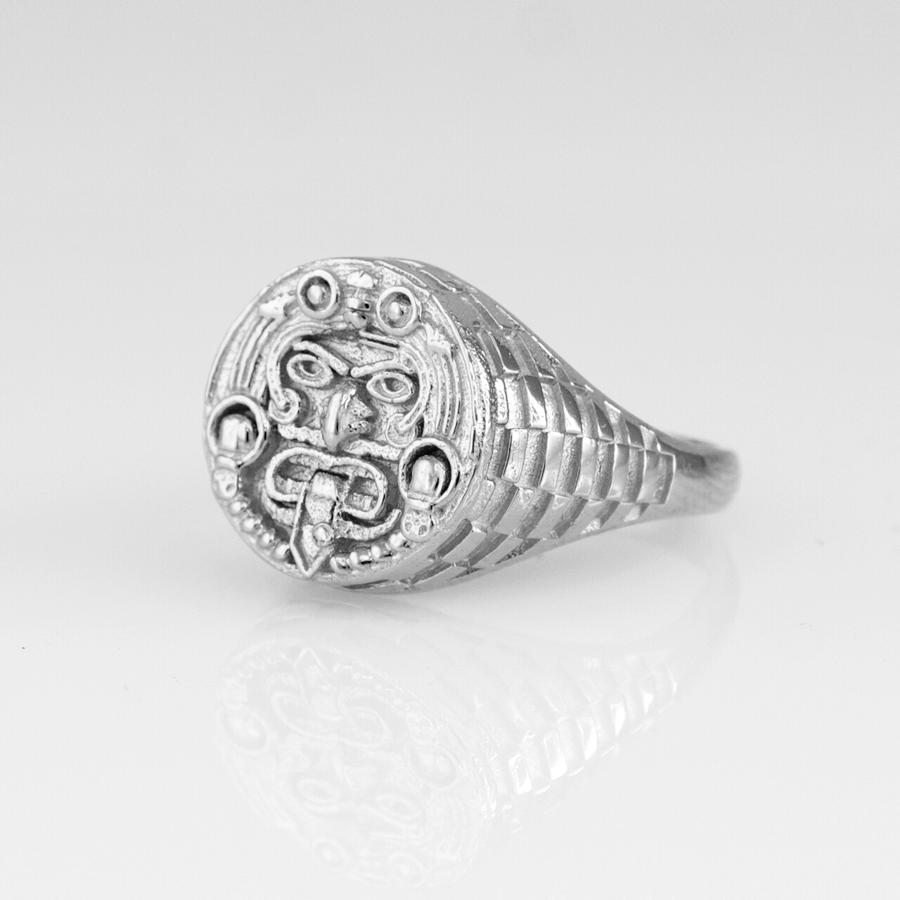 Sterling Silver Rugged Aztec Mayan Sun Ring