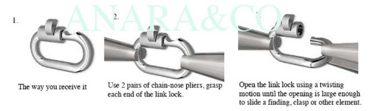 925 Sterling Silver Link Lock Jump Ring Charm Pendant Secure Holder Connector