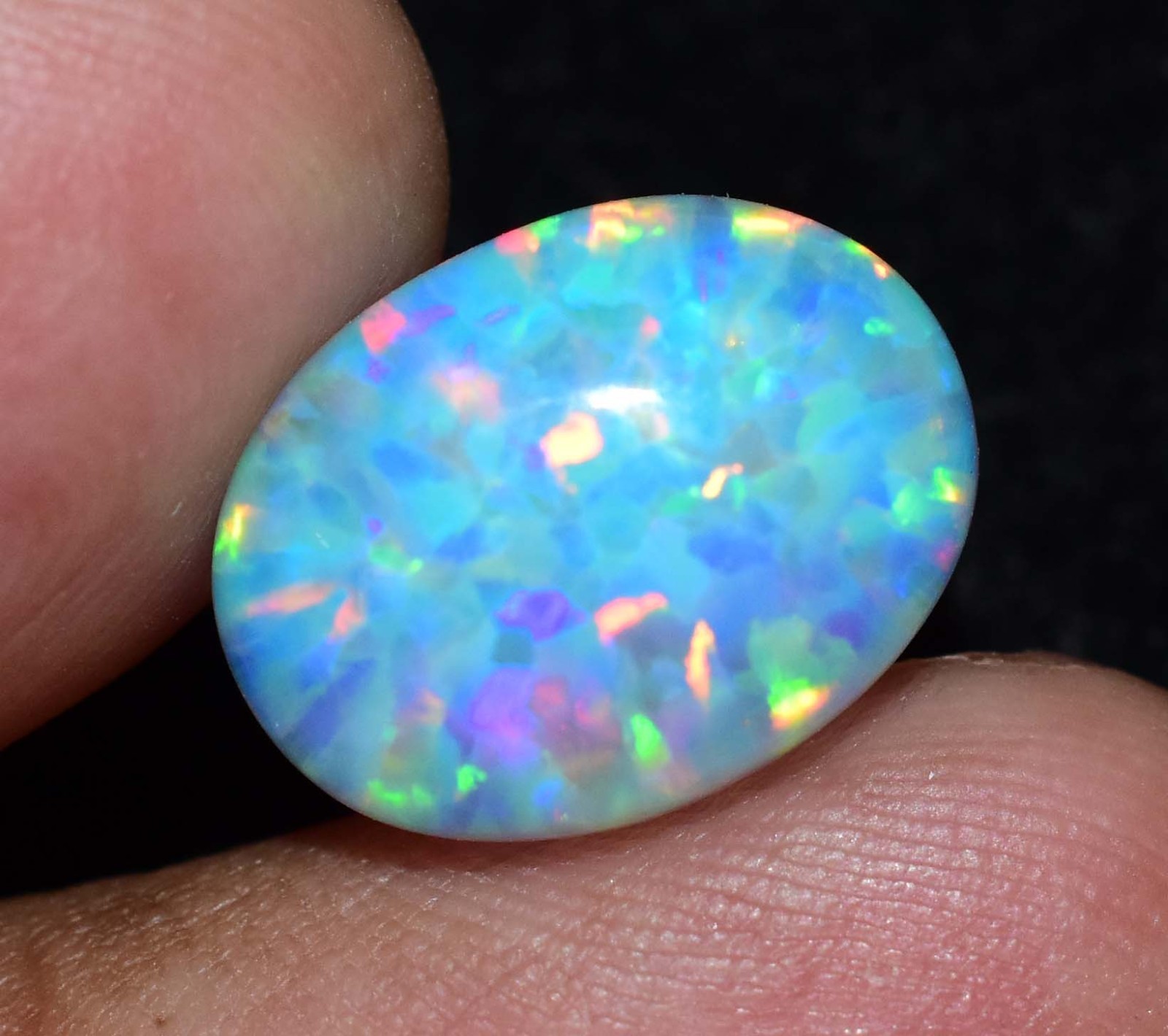 6.85 Ct Natural Ethiopian Fire Opal Certified Play of Color Untreated Gemstone
