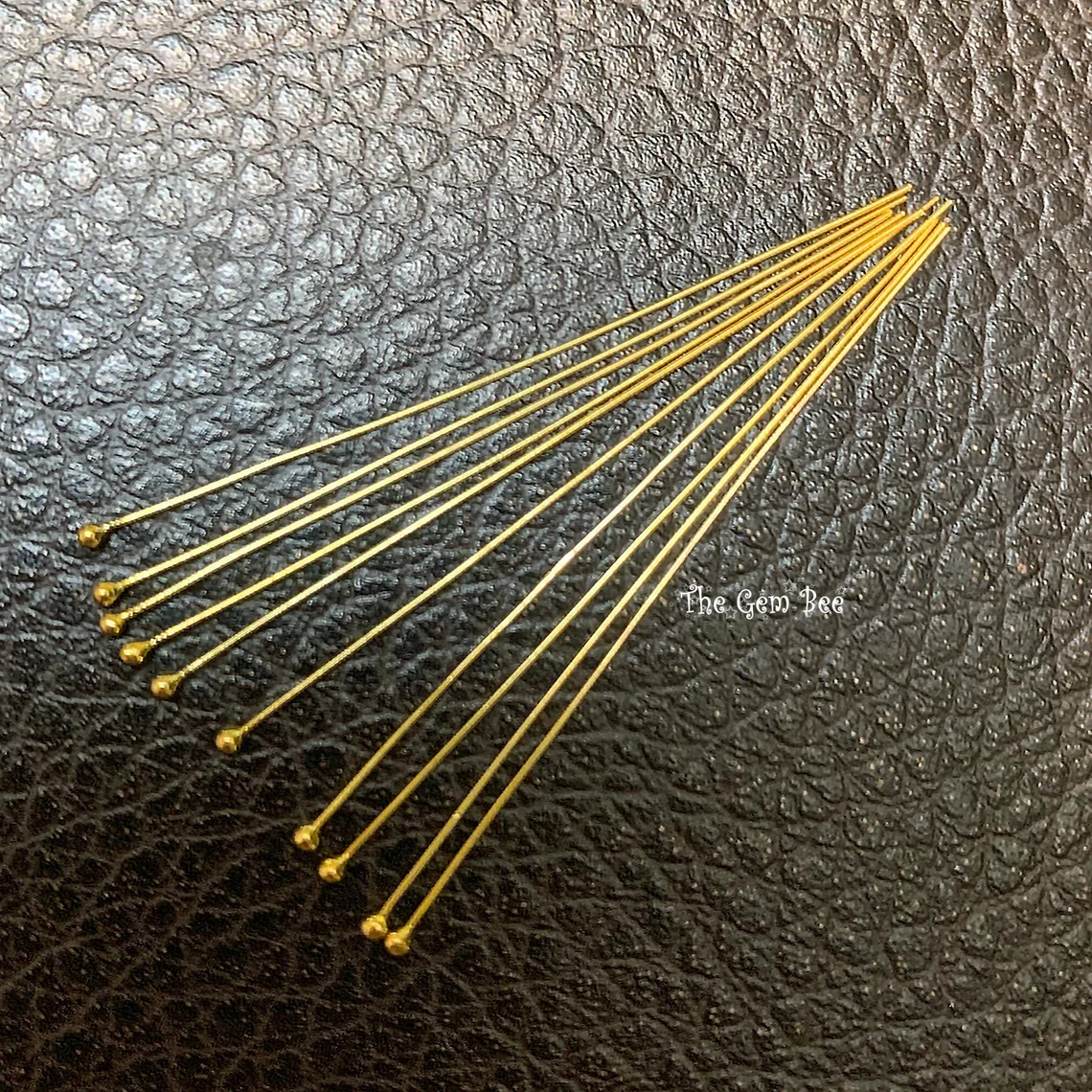 28 gauge 14k Solid Yellow Gold 1.5 INCH Ball Headpin (2) or (10)