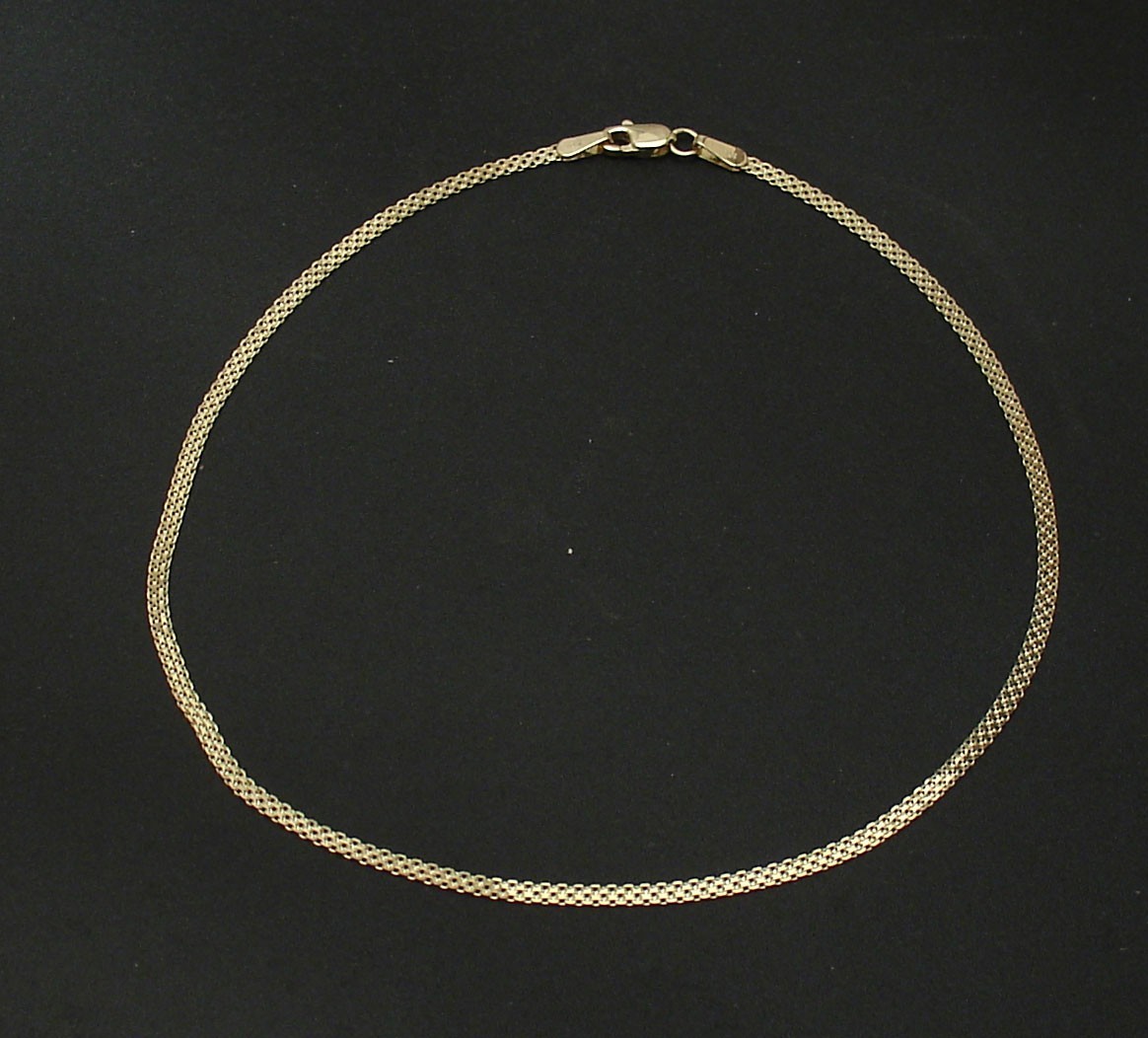 10″ Cute Bizmark Bismark Chain Ankle Bracelet Anklet Real Solid 10K Yellow Gold
