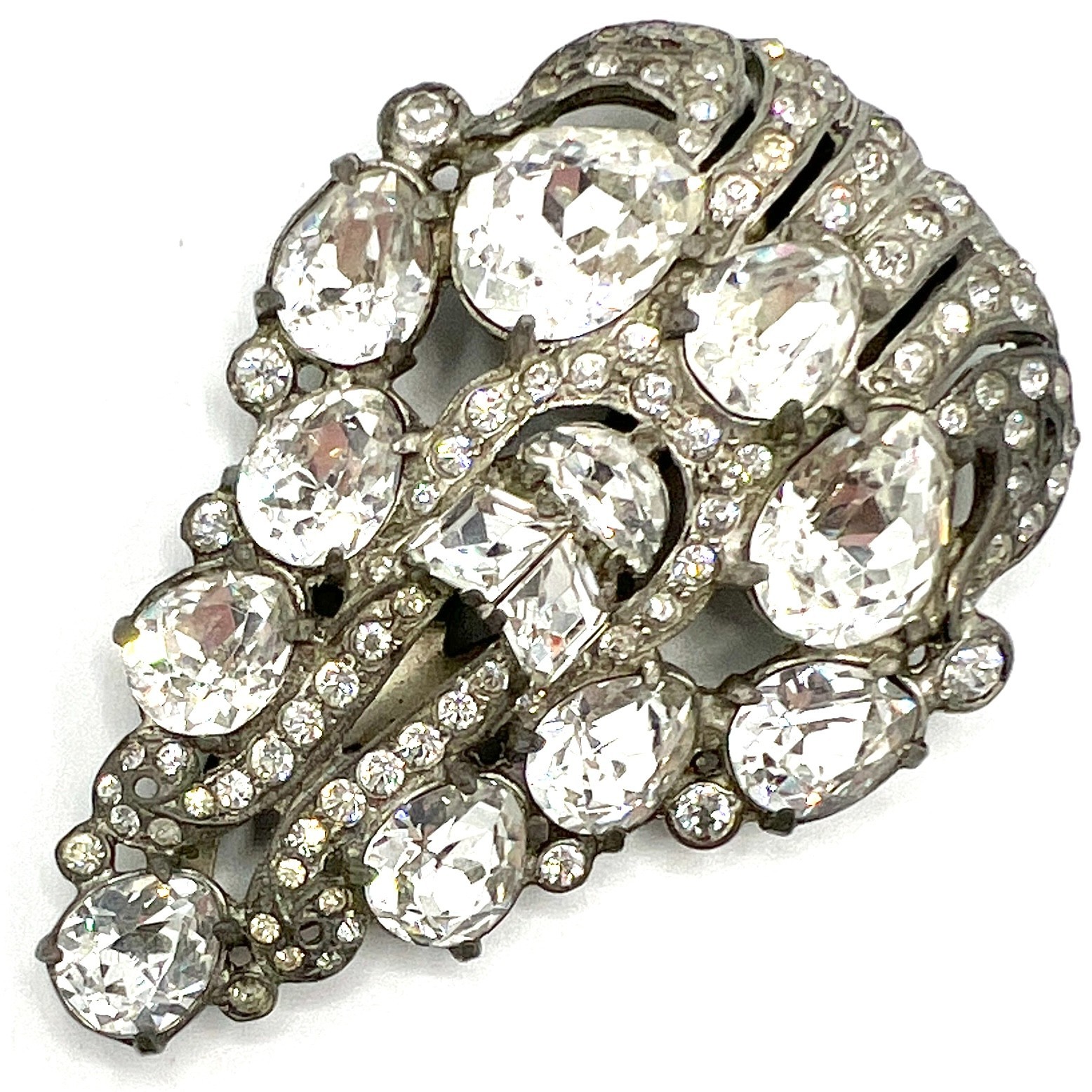 Fantastic Vintage Signed Eisenberg Original Art Deco Rhinestone dress clip
