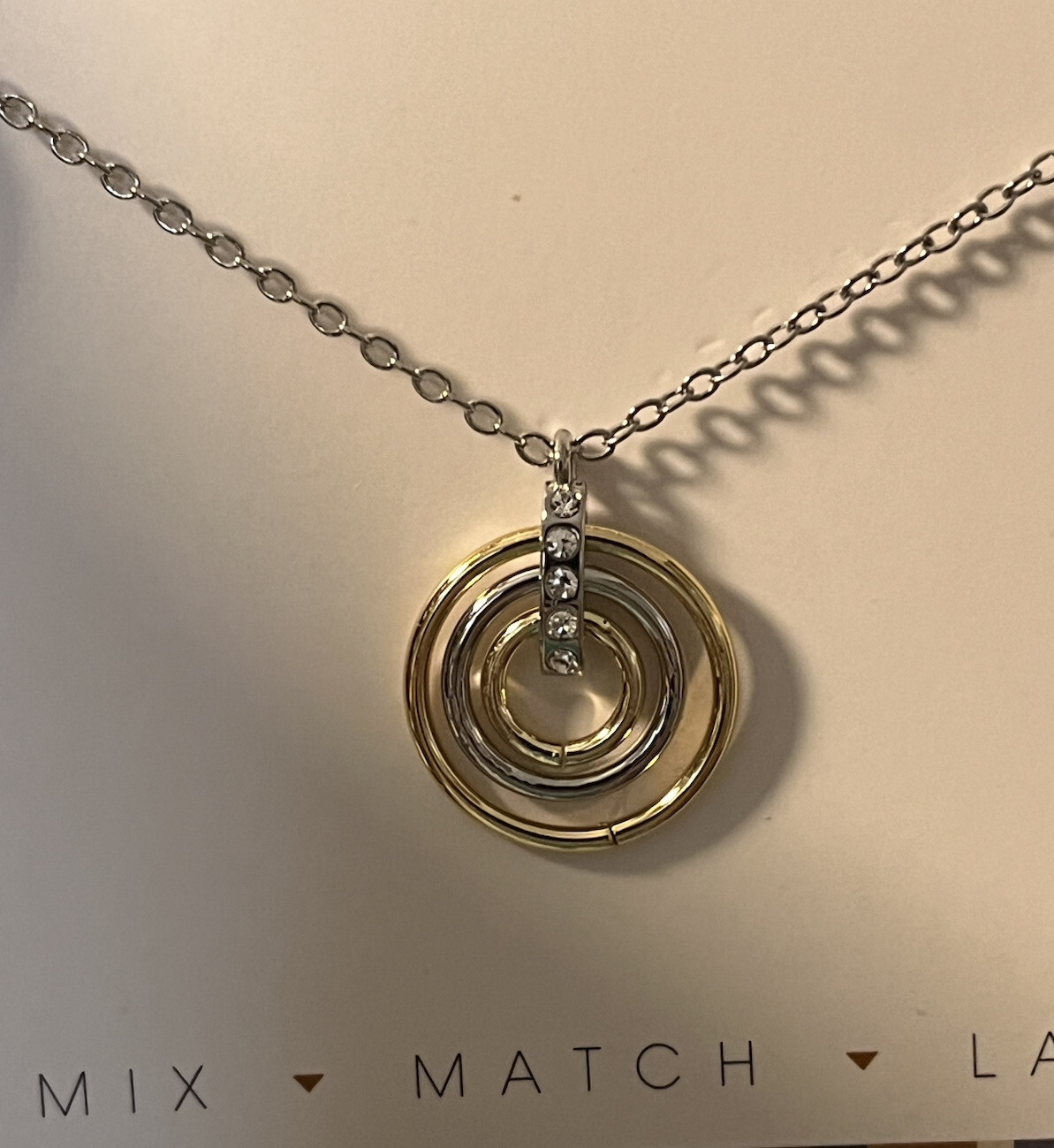 Layers Two Tone Necklace Adjustable Drawstring