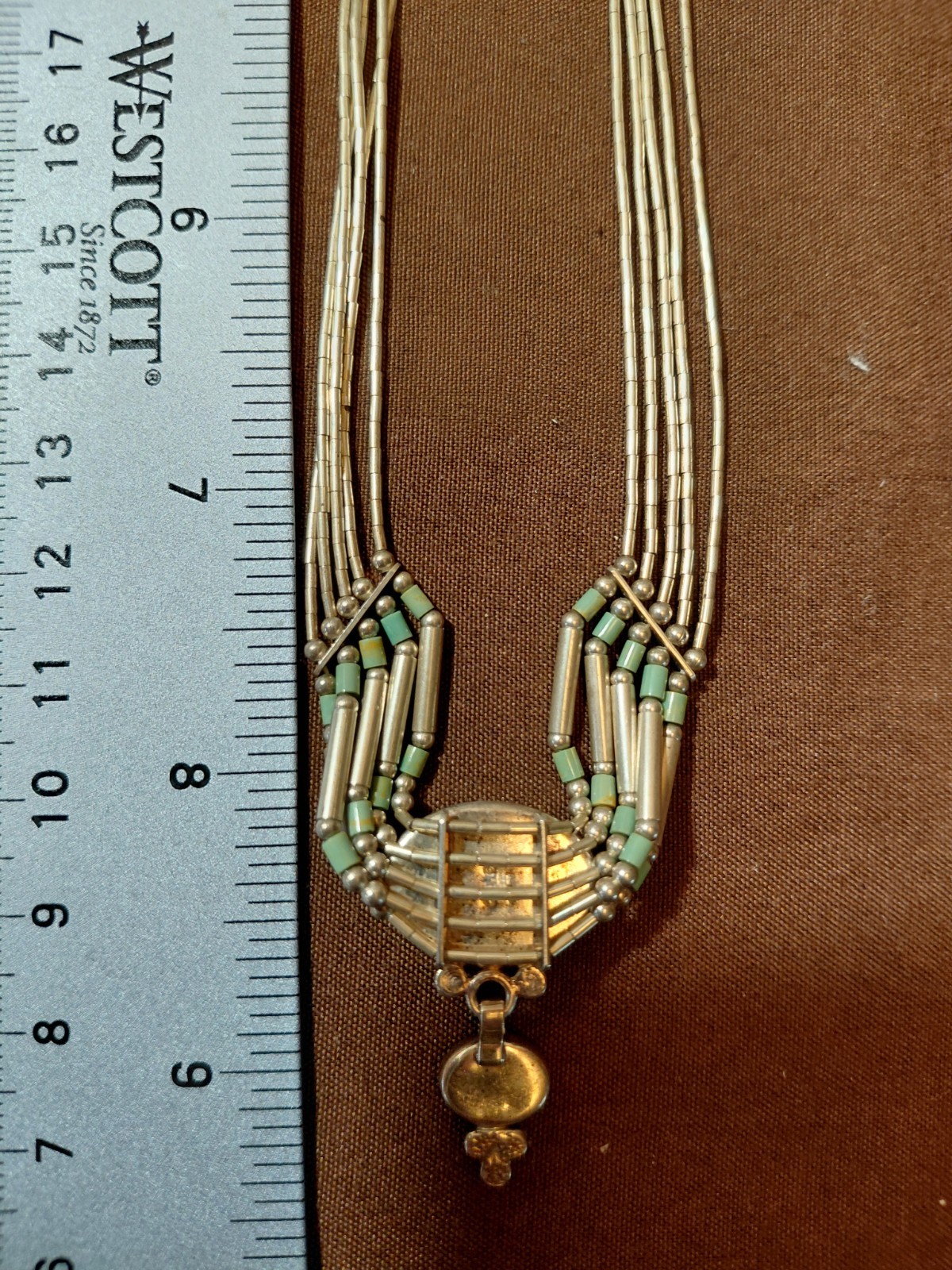 QT Turquoise Carolyn Pollack Liquid Sterling Silver Pendant Necklace 18″